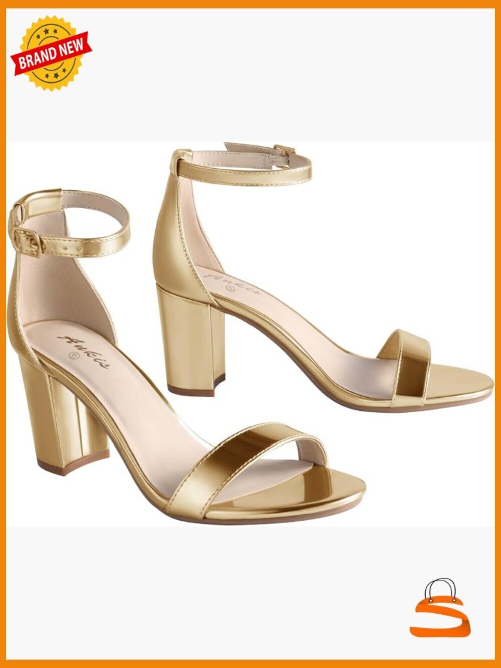 Open Toe Chunky Heel Sandals with Ankle Strap